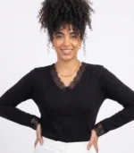 Lace V-Neck Top - Image 2